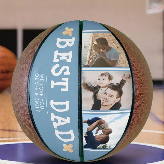 Ballon De Basket Cute Best Dad Blue 3 Photo Collage Garde