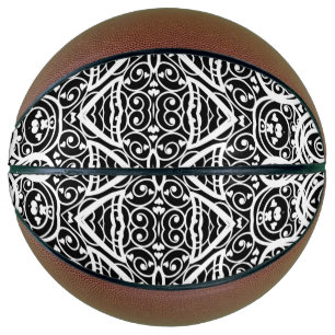 Ballon De Basket Cute noir blanc coeurs amour design arrière - plan