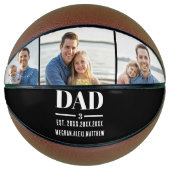 Ballon De Basket Dad Est. Year Name Number 3 Photo Bold Font (Devant)
