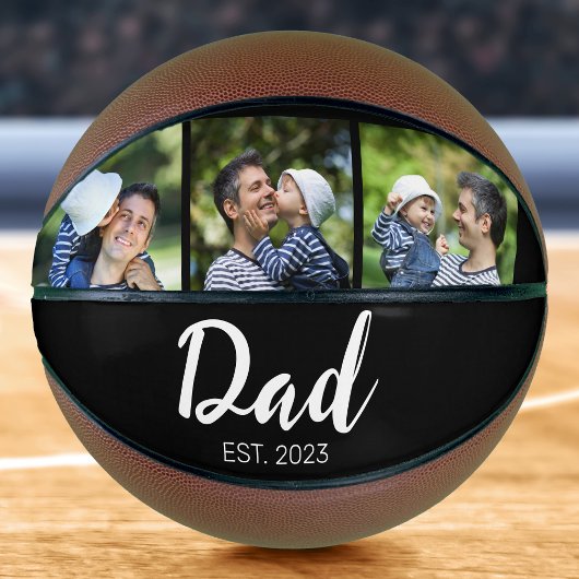 Ballon De Basket Dad Established Modern Script Black 3 Photo