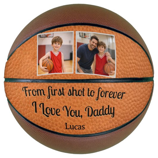 Ballon De Basket Dad Gift From First Shot to Forever 2 Photo (Devant)