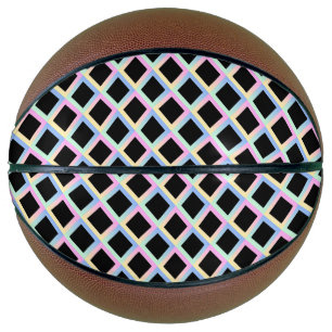 Ballon De Basket Diamants symétriques noirs avec cadres de dégradé