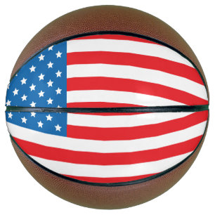 Ballon De Basket Drapeau américain des Etats-Unis en rouge blanc et