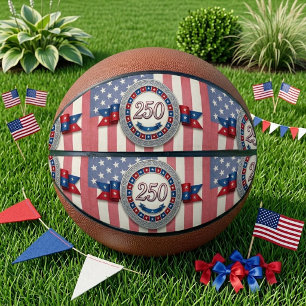 Ballon De Basket Drapeau américain vintage USA 250 ans d'anniversai