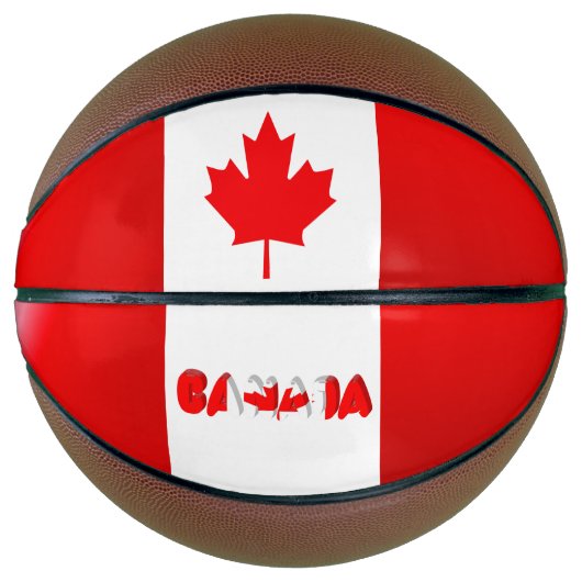 Ballon De Basket Drapeau canadien (Devant)