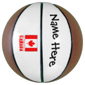 Ballon De Basket Drapeau canadien avec votre nom (Vertical)