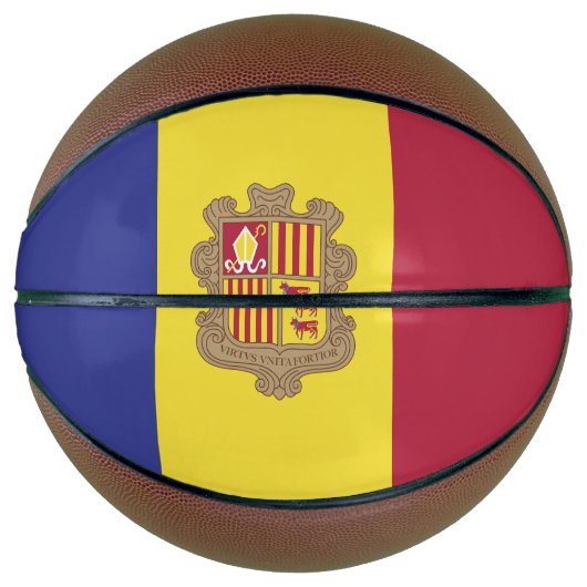 Ballon De Basket drapeau d'Andorre (Devant)