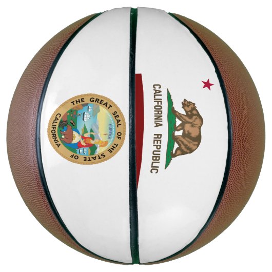 Ballon De Basket Drapeau de Californie (Vertical)