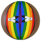 Ballon De Basket Drapeau de fierté bispirituel de SlipperyJoe's sym (Vertical)