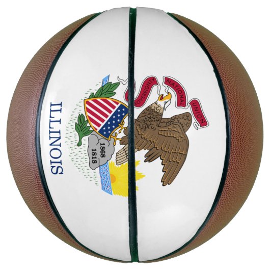 Ballon De Basket Drapeau de l'Illinois (Vertical)