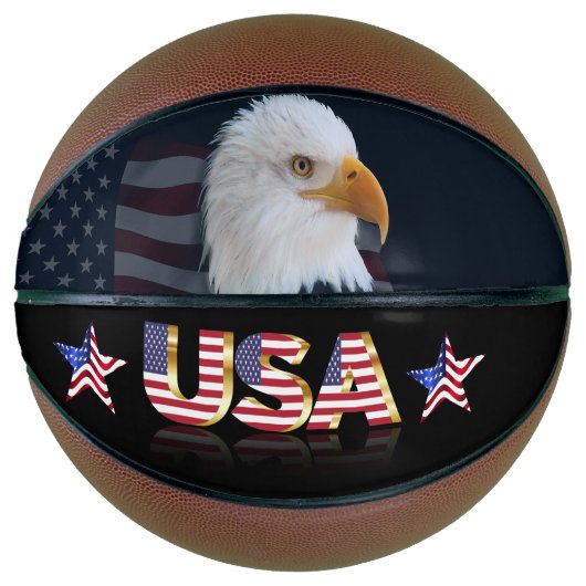 Ballon De Basket Drapeau d'Usa (Devant)