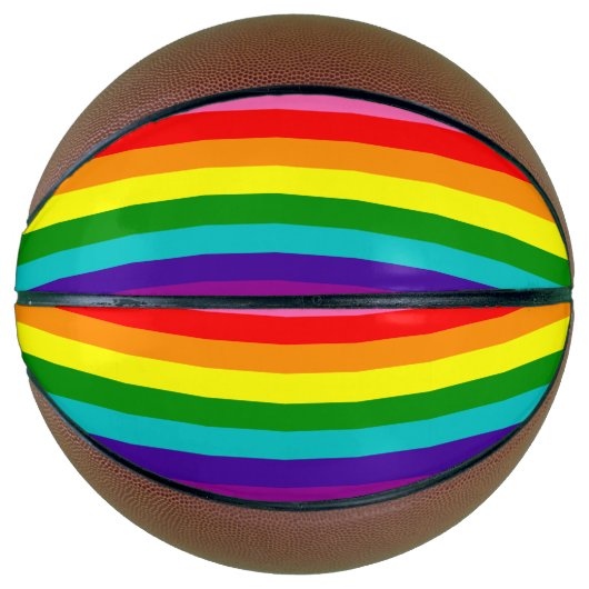 Ballon De Basket drapeau gay Rainbow LGBT Basket-ball (Devant)