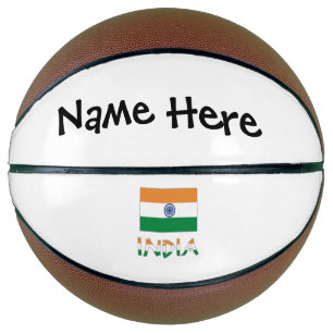 Ballon De Basket Drapeau indien avec votre nom