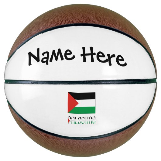 Ballon De Basket Drapeau palestinien avec votre nom (Devant)