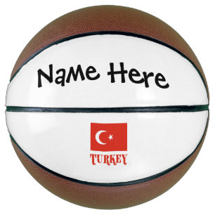 Ballon De Basket Drapeau turc avec votre nom Basketball
