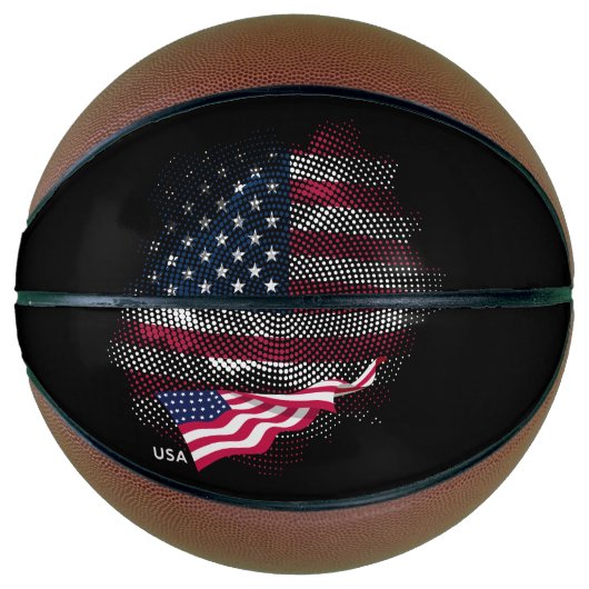 Ballon De Basket Drapeau USA (Devant)