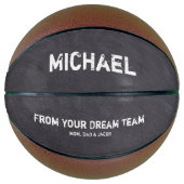Ballon De Basket Dream Team Personnalisé Nom Chalkboard etching (Devant)