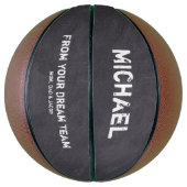 Ballon De Basket Dream Team Personnalisé Nom Chalkboard etching (Vertical)