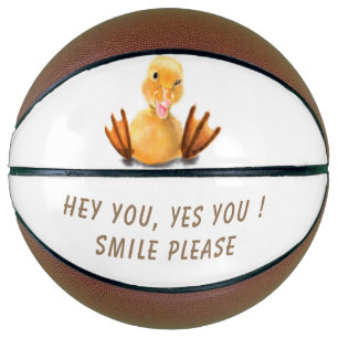Ballon De Basket Drôle Canard Joué Wink Joyeux Smile Cartoon