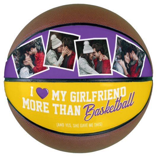 Ballon De Basket Drôle J'Aime Ma Fille 4 Photo (Devant)