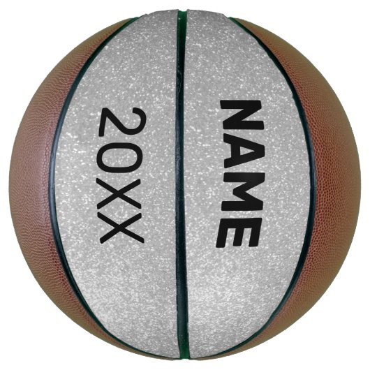 Ballon De Basket Éclairage argent personnalisé scintille imprimer (Vertical)