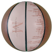 Ballon De Basket Élégant Parties scintillant Rose Monogramme or Sc (Vertical)