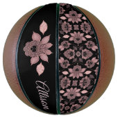 Ballon De Basket Élégant rose sur dentelle noire dans le style vint (Vertical)