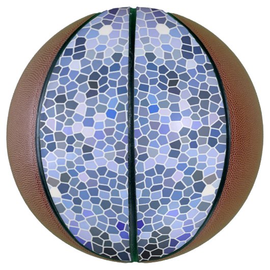 Ballon De Basket Elégante mosaïque bleue glace, moderne (Vertical)