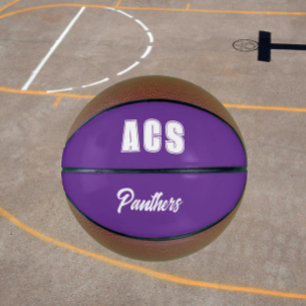 Ballon De Basket Équipe de couleurs scolaires violet et blanc