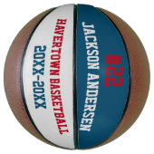 Ballon De Basket Équipe et numéro de nom personnalisés | (Vertical)