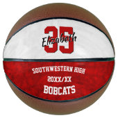 Ballon De Basket esprit d'équipe de filles blanches rouges (Devant)