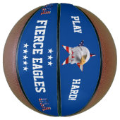 Ballon De Basket Etonnant Aigle, Drapeau Américain, Étoile (Vertical)