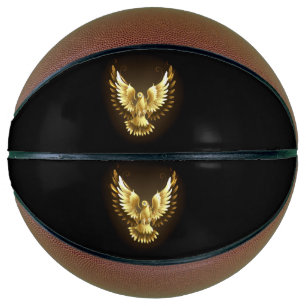 Ballon De Basket Faux Gold Foil Peace Dove en noir