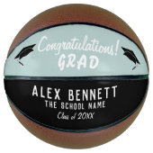 Ballon De Basket Félicitations Grad Black and White Graduation (Devant)