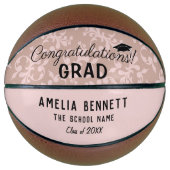 Ballon De Basket Félicitations Grad Pink Ornament Diplôme (Devant)
