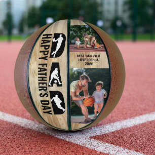 Ballon De Basket Fête des pères Papa 2 Photo Meilleur Papa Jamais