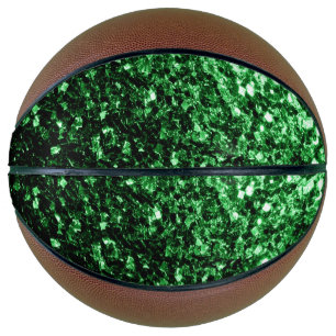 Ballon De Basket Flamme de parties scintillant vert foncé scintille