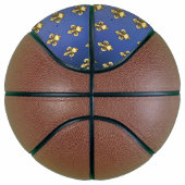 Ballon De Basket Fleur de lis dorée sur fond bleu (Droite)