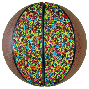 Ballon De Basket Fleurs rétro