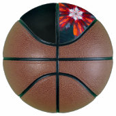 Ballon De Basket Flore Mandala Flowers Orange Red Blue Abstract (Droite)