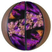 Ballon De Basket fractale moderne en noir et violet (Vertical)