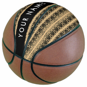 Ballon De Basket Fret Grec Arabesque Brown, Votre Nom, Personnalise