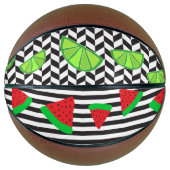 Ballon De Basket Fruit Watermelon Strime Lime Herringbone Basketbal (Devant)