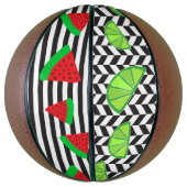 Ballon De Basket Fruit Watermelon Strime Lime Herringbone Basketbal (Vertical)