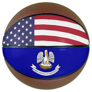 Ballon De Basket Full Basketball avec Drapeau de Louisiane, USA