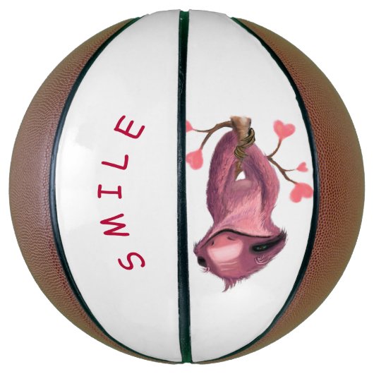 Ballon De Basket Funny Romantique Sloth Smile Basketball (Vertical)