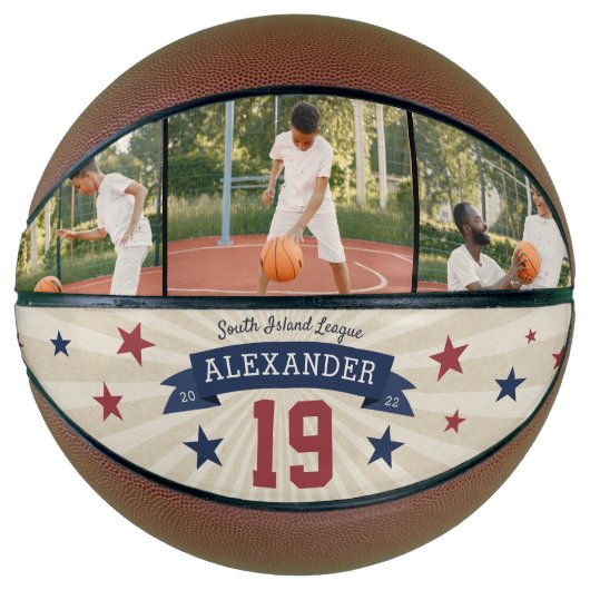 Ballon De Basket Garde photo et numéro de personnalisation du joueu (Devant)