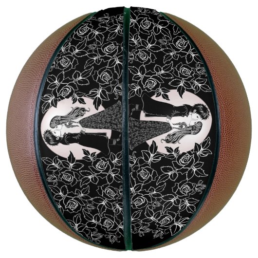 Ballon De Basket Gothique Emo Enfants Kiss Valentine's Day (Vertical)