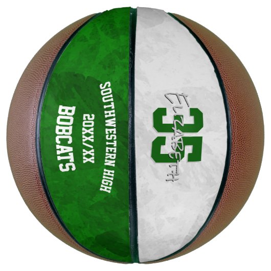 Ballon De Basket Green white (Vertical)