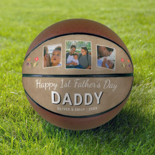 Ballon De Basket Happy 1st Father`s Day Daddy Keepsake 3 Photo